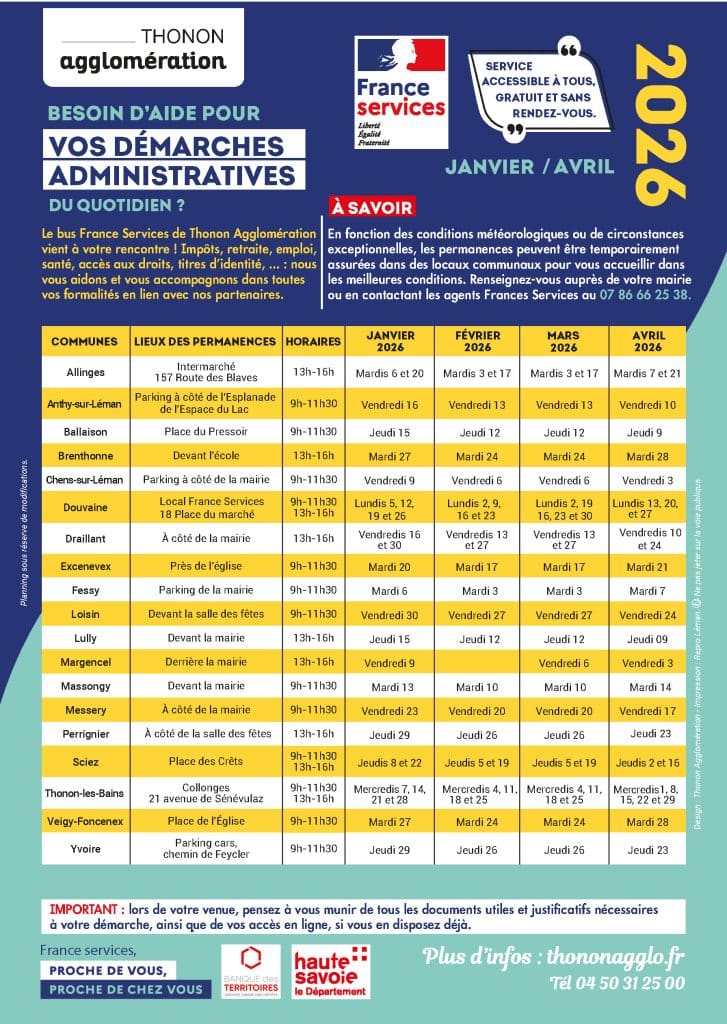 Horaires d'ouverture de l'aide aux démarche administratives