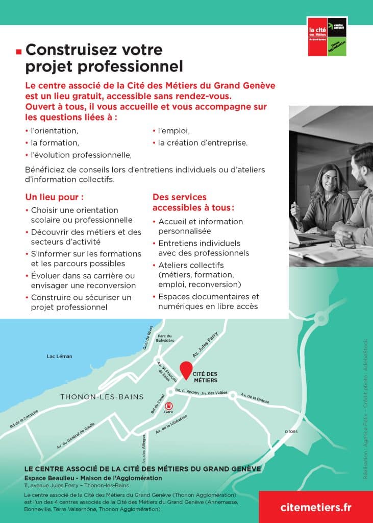 Accueil pour la construction de son projet professionnel avec la cité des Métiers